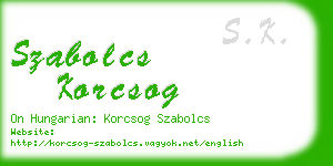 szabolcs korcsog business card